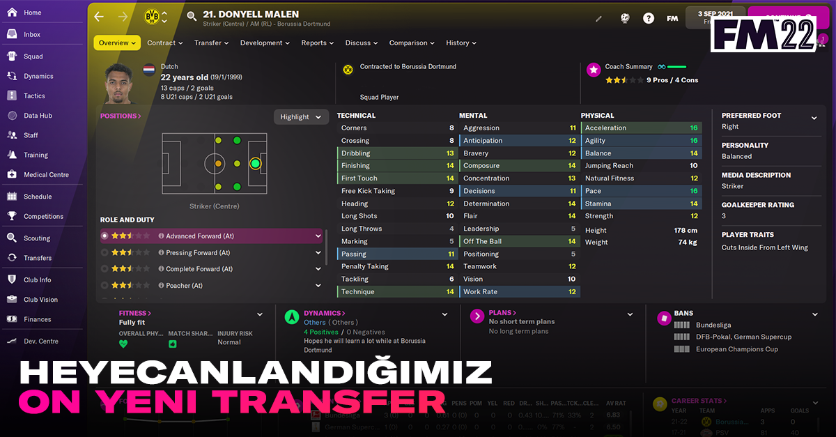 FM22'de Bizi Heyecanlandıran 10 Transfer Football Manager 2022